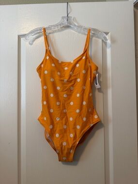 Old Navy Orange 🍊 Polka Dot One-Piece Swimsuit NWT